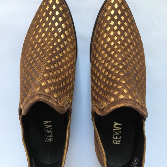 💯 Genuine Leather Distressed Brown/Gold Booties. - Picture 3 of 3